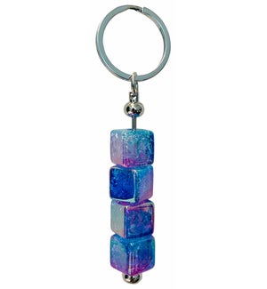 Shimmer Square Keyrings - Blue