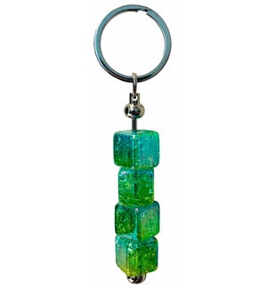 Shimmer Square Keyrings - Green