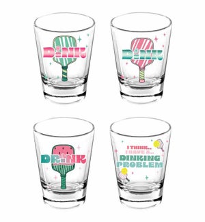 Pickleball Shot Glasses Set Of 4