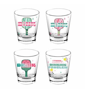Pickleball Shot Glasses Set Of 4