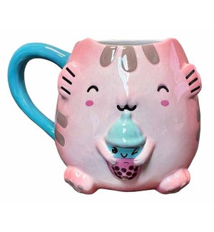 Kitty Bubble Tea Mug - 16 Oz