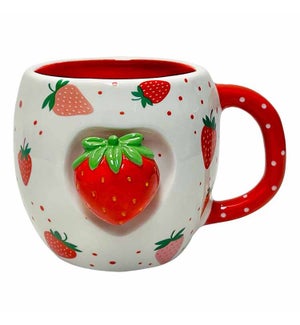 Strawberry Bobble Mug - 22 Oz