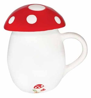 Mushroom Mug with Lid - 12 Oz