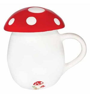 Mushroom Mug with Lid - 12 Oz