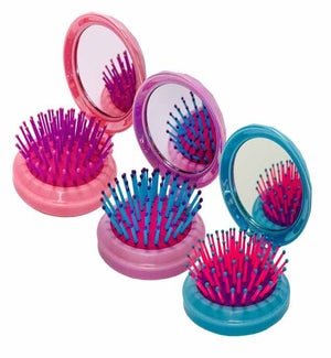 Jeweled Mirror Hairbrush - Asst 3 Colors