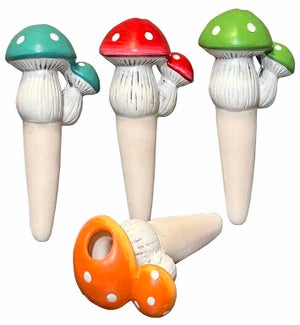 Mushroom Watering Spikes - Asst 4 Colors