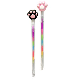 Cat Paw Rainbow Gel Pen - Asst 2 Colors