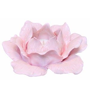 Floral Ceramic Tea Light Holder - Pink
