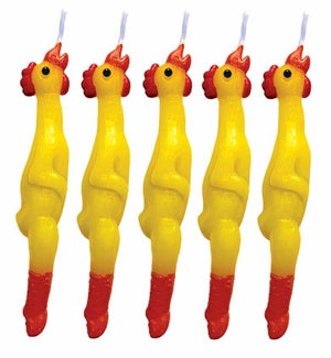 Rubber Chicken Candles - 5 Piece Set