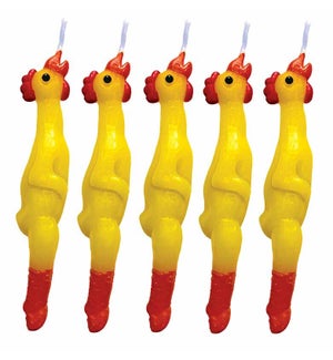 Rubber Chicken Candles - 5 Piece Set