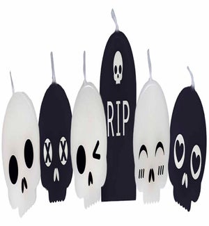 Graveyard Party Candles - 6 Piece Set - Asst 6 Styles