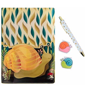 Slowpoke Snail Pocket Journal with Pen - 2 Magnet Page Markers