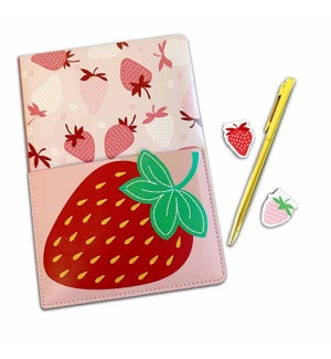 Strawberry Pocket Journal with Pen