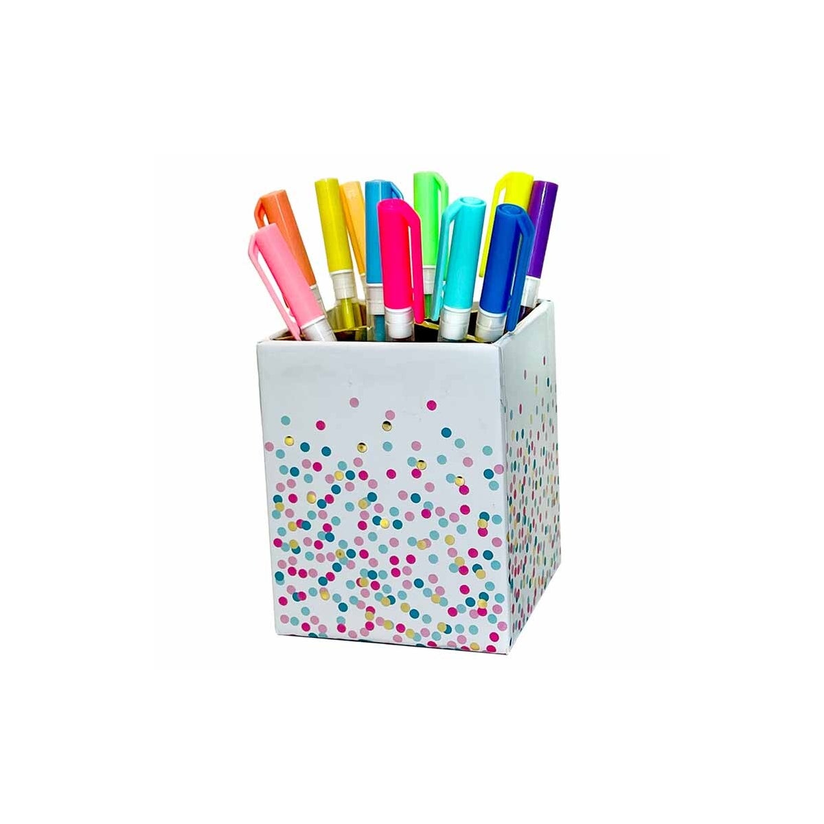 Confetti Pen Cup and Gel Pens
