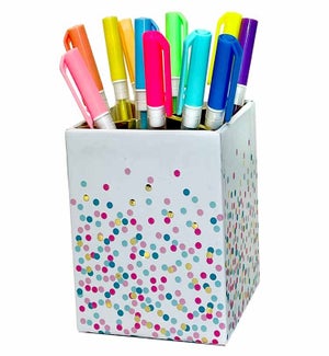 Confetti Pen Cup and Gel Pens