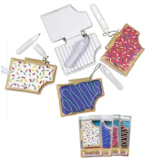 Toaster Pastry Mini Puffy Books with Pen - Asst 4 Colors