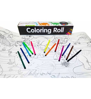 Coloring Roll Large - Dinosaur Explore - 12 Piece Marker Set