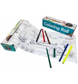 Coloring Roll Small - Transportation Fun - 6 Pieces Marker Set