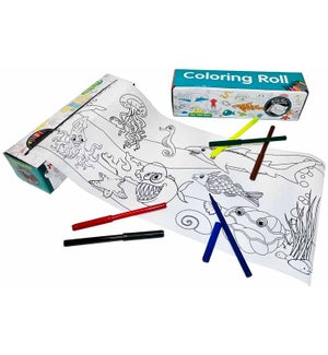 Coloring Roll Small - Underwater World - 6 Pieces Marker Set