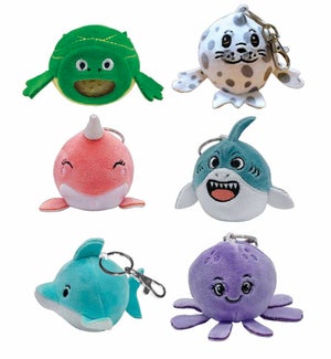 PBJs Keyrings - Sea Life - Asst 6 Styles