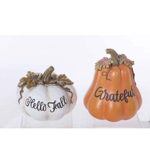 Resin Grateful/H.Fall Pumpkin 2 Asst