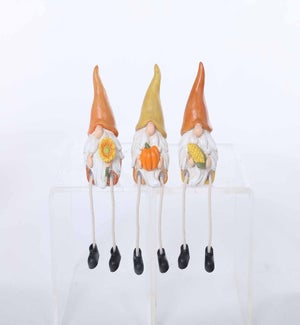 Resin Fall Spice Gnome Shelfsitter 3 Asst