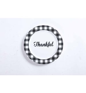 Ceramic B/W Thankful Plate