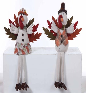 Plsh Harvest Turkey Shelfsitter 2 Asst