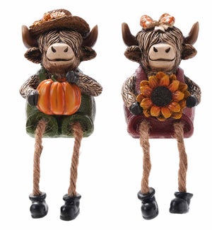 Res. Harvest Cow Shelf Sitter 2 Asst