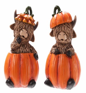 Res. Harvest Cow/Pumpkin Fig 2 Asst