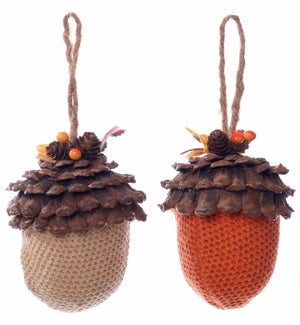 Floral Pinecone Orn 2 Asst