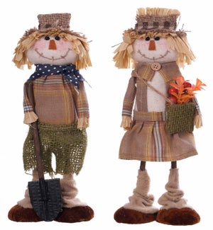 Floral Scarecrow Couple 2 Asst