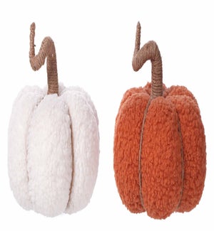 Fabric Long Stem  Pumpkin 2 Asst