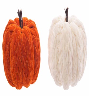 Fabric Or/Iv Velour Braid Pumpkin 2 Asst