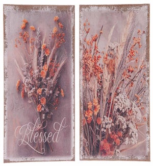 Burlap Autumn Flrl Wall 2 Asst