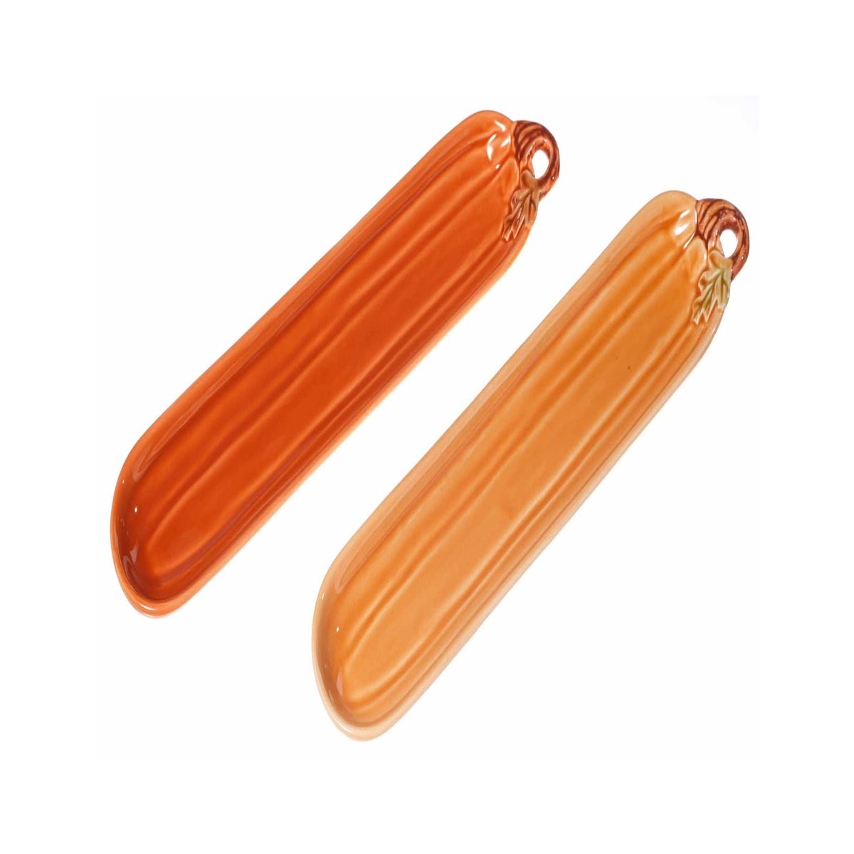Cer Long Pumpkin Dish 2 Asst