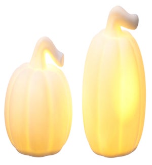 Lg White LED Pumpkin 2 Asst