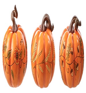 Lg Res Harvest Etched Pumpkin 3 Asst