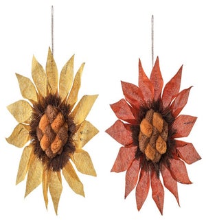 Fabric Sunflower Hang 2 Asst