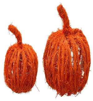 Lg Floral Wood Wrap Pumpkin