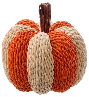 Lg Floral Jute Pumpkin
