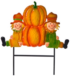 Mtl Scarecrow Pumpkin Stake