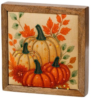 Beaded Orange Pumpkin Block