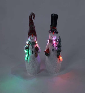 Large Resin Droopy Snowman Glow 2 Asst