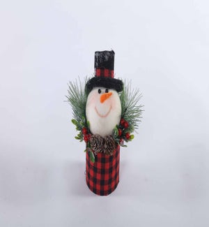 Fabric R/B Snowman Head Stand