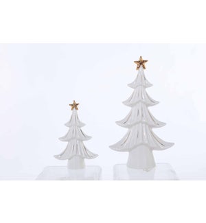 Small Ceramic White Tree with Star