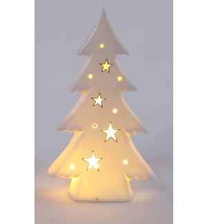 Large Ceramic White Star Glow Tree