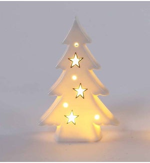 Small Ceramic White Star Glow Tree