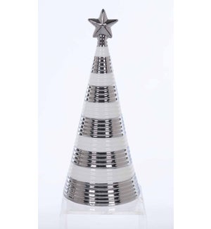 Large Ceramic S/W Banded Tree with Star