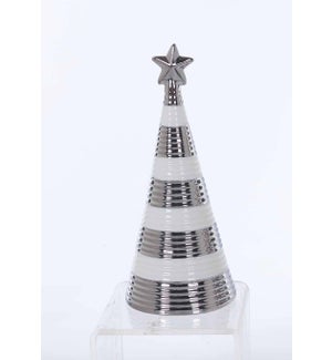 Small Ceramic S/W Banded Tree with Star